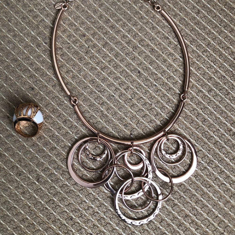 Wendy Williams Rose Gold Fashion Necklace and Ring Lot.
